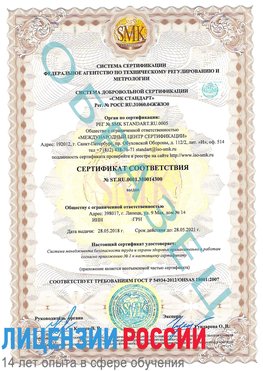 Образец сертификата соответствия Осинники Сертификат OHSAS 18001